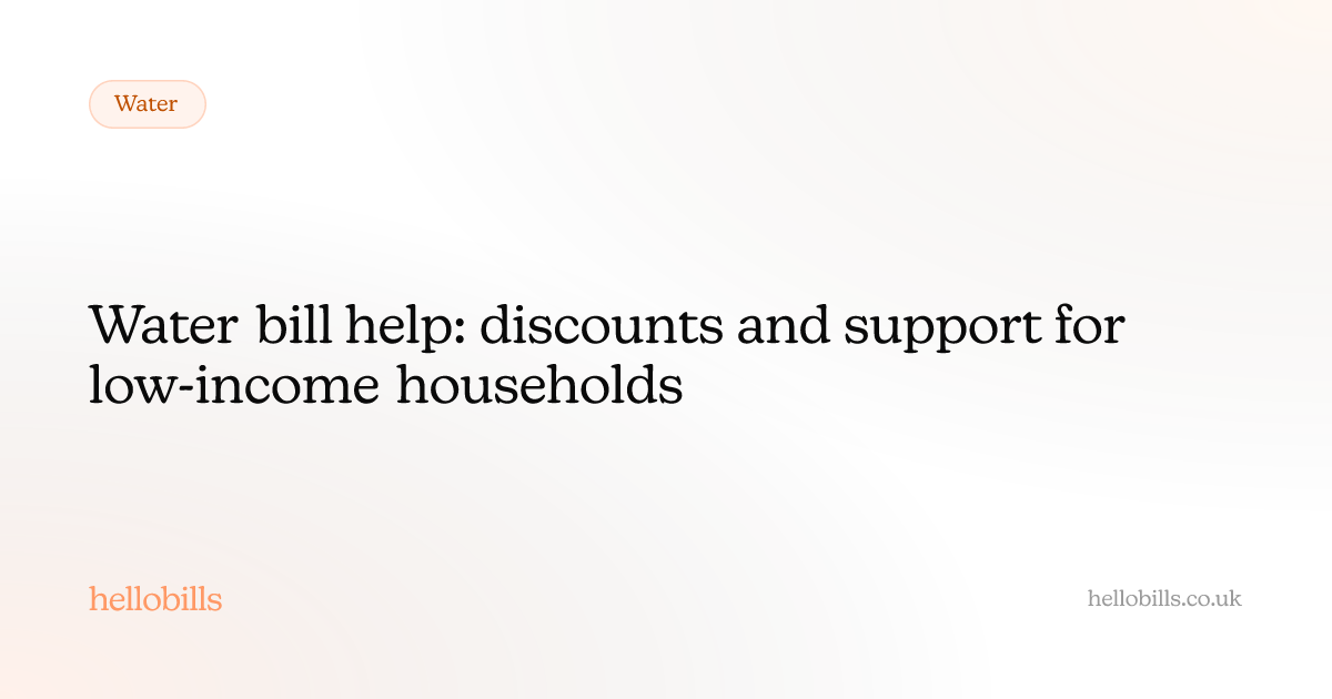 Water bill help: discounts and support for low-income households ...